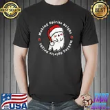 Making Spirits Bright Christmas Ghost Santa Hat Xmas T-Shirt
