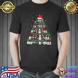 Math Christmas Tree Lights Santa Hat Xmas Teacher T-Shirt
