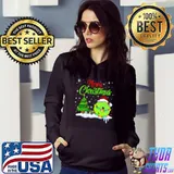 Merry Christmas Pickleball Wear Santa Hat Lights Sports Lover T-Shirt Hoodie