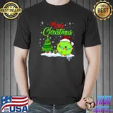 Merry Christmas Pickleball Wear Santa Hat Lights Sports Lover T-Shirt