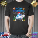 Merry Cruisemas Lights Boat Santa Hat Xmas Tree Family Cruise Christmas T-Shirt