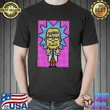 Middle finger rick sanchez pixel art classic shirt