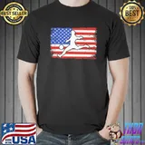 National America flag usa American Football fan soccer team vintage shirt