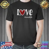 Nurse Valentines Day Love Nurse Life Buffalo Plaid Red T-Shirt