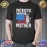 Patriotic American Mother Us Usa Flag Patriot America Mom Mommy T-Shirt