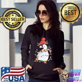 Penquin christmas lights santa dabbing through the snow classic s Hoodie