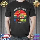 Promoted To Middle Brother Cute Dinosaur Design For Brother Vintage T-Shirt