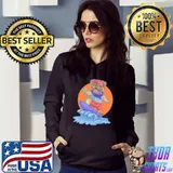 Pug dog on surfboard clasisc s Hoodie