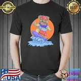 Pug dog on surfboard clasisc shirt