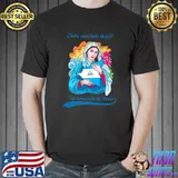 Quien Causa Tanta Alegria Inmaculada Concepcion De Maria Flowers Retro T-Shirt