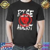 Red heart symbol rise against shirt