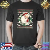 Retro Groovy Vibe Better Not Pout Cute Santa Face Christmas T-Shirt