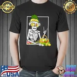 Rock On Rocker Skeleton Hand Rock Pajamas Easter Eggs Basket T-Shirt