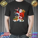 Santa Claus Riding Pug Christmas Ugly Sweater Dog Xmas T-Shirt