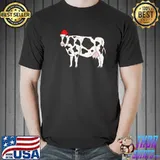 Santa Cow Christmas Winter Farm Animal Farmer Holiday T-Shirt