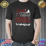 Santa's Dearest Assistant Engineer Xmas Tree Job Christmas T-Shirt