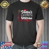 Santa's Favorite Veteran Cute Veteran Christmas Guns And Shose T-Shirt