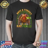 Save A Turkey Eat A Pickles Rainbow Thanksgiving Costume T-Shirt