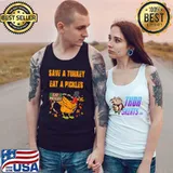 Save a turkey eat a Pickles Tee Funny Thanksgiving costume Premium T-Shirt Tank Top