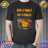 Save a turkey eat a Pickles Tee Funny Thanksgiving costume Premium T-Shirt