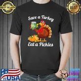 Save A Turkey Eat A Pickles Thanksgiving Costume Pumpkins T-Shirt