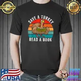 Save A Turkey Read A Book Thanksgiving Costume Vintage T-Shirt