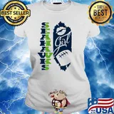Seahawks Girl Lip Baseball Shirt Ladies tee