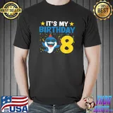 Shark Lover Cool Sharks It's My Birthday 8 Stars T-Shirt