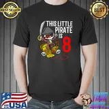 Skeleton This Little Pirate Is 8 Kids Pirate Birthday T-Shirt