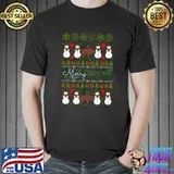 Snowmans Bison Ugly Christmas Sweater Santa Bison Christmas Gift T-Shirt