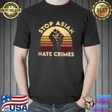 Stop asian hate crimes strong hand ok vintage sunset T-Shirt