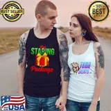 Stop Staring At My Package Gifts Christmas Xmas Ugly Sweater T-Shirt Tank Top