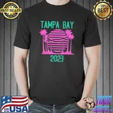 Tampa Bay 2023 Family Vacation Palms Tree Vintage Sunset T-Shirt