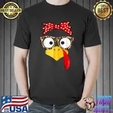 Thanksgiving Turkey Face Leopard Glasses Family Costume T-Shirt