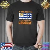 The Best Dad Was Born In Uruguay Flag Symbol Stars T-Shirt