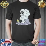 The thinker beside flowers vintage nasa shirt