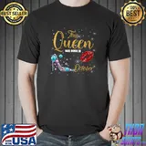 This Queen Was Born In October High Heel Diamond T-Shirt