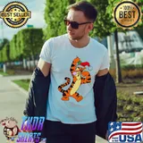 Tigger wearing santa hat winnie the pooh shirt