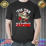 Tis' The Season Fishing Christmas Santa Big Fish Groovy Xmas T-Shirt