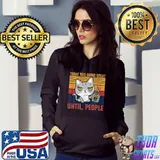 Today Was Going Great Until People Cat Drinking Coffee Vintage T-Shirt Hoodie