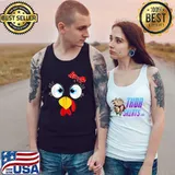 Turkey Face Eyelashes Ribbon Red Thanksgiving T-Shirt Tank Top