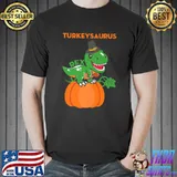 Turkeysaurus TRex Thanksgiving Dinosaur Turkey Pumpkin T-Shirt