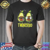 Twin Dad Avocado Father Fathers Day Dad Of Twins T-Shirt