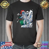 Ugly Christmas Sweater Yeti Santa And Gift Mountain T-Shirt