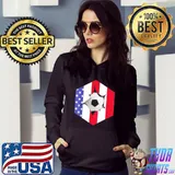 Us flag soccer ball s Hoodie