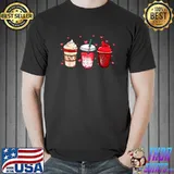 Valentine Coffee Heart Iced Coffee Lover Valentine Day T-Shirt