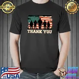 Veteran Thank You American Flag Retro T-Shirt
