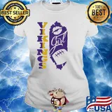 Vikings Girl Lip Baseball Shirt Ladies tee