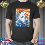 Vintage giant opossum in a kanagawa wave japanese monster T-Shirt