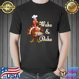Wake Bake Turkey Feast Meal Dinner Chef Thanksgivings T-Shirt